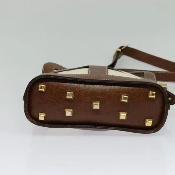 Salvatore Ferragamo Shoulder Bag Canvas Leather Beige Gold Auth bs27826 - Picture 5 of 15